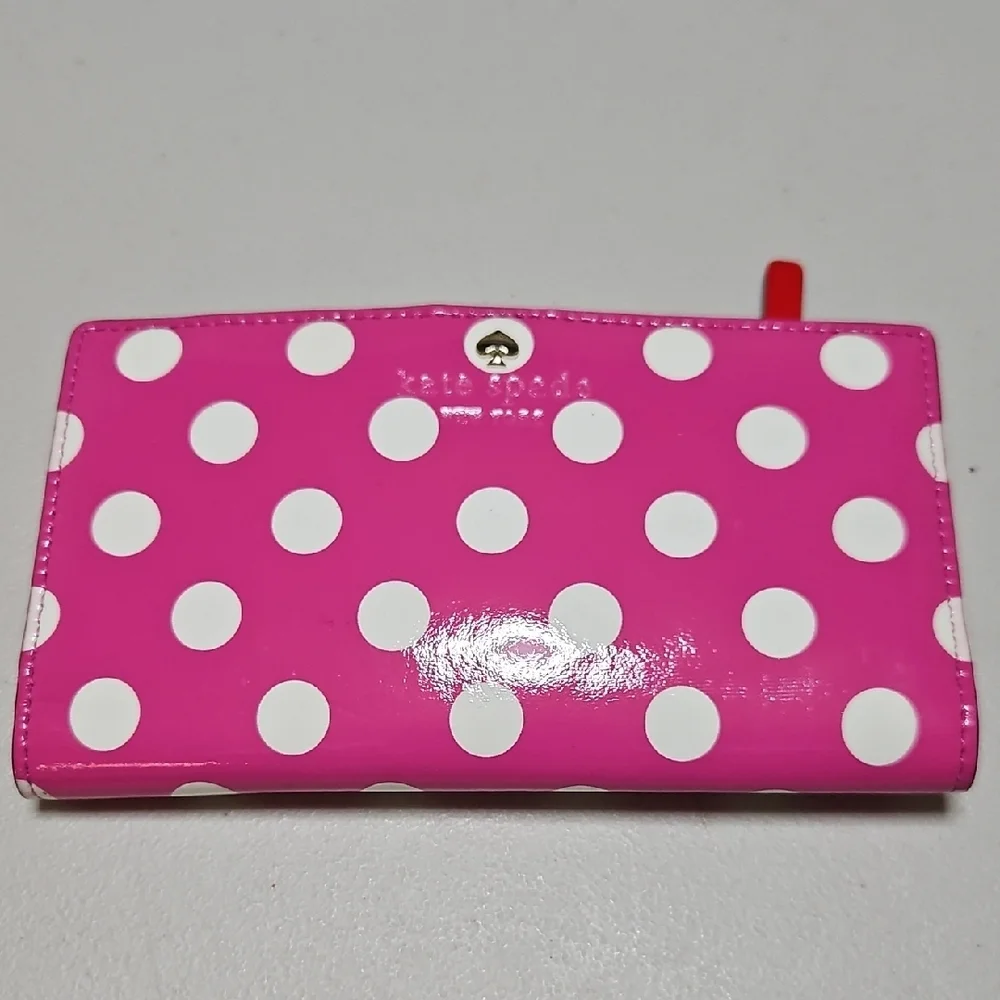 Kate Spade Carlisle Street Stacy Wallet Pink Polka Dot